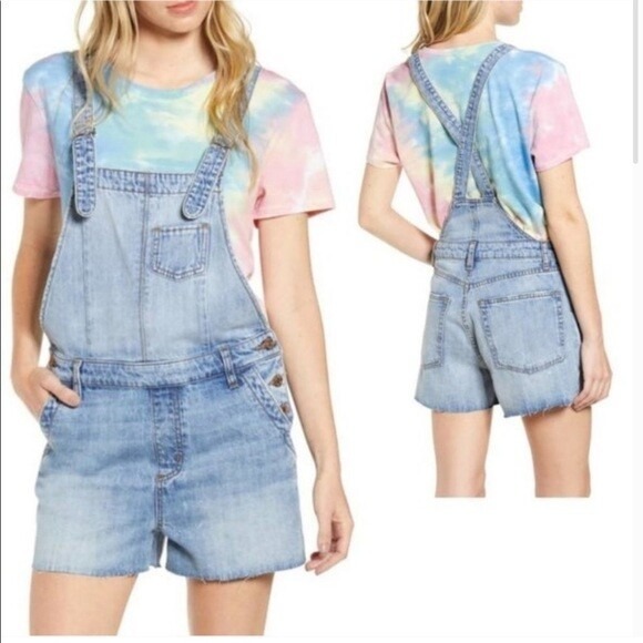 STS Blue Pants - STS Blue Denim Shortalls Bib Overalls Shorts Size Small / 25 Hippie Summer NEW